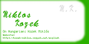 miklos kozek business card